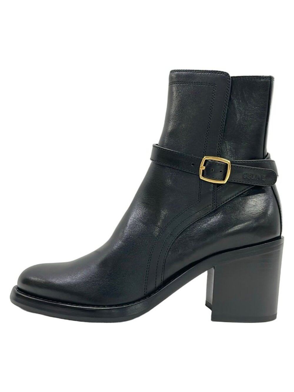 Celine Short Boots Black Leather 36